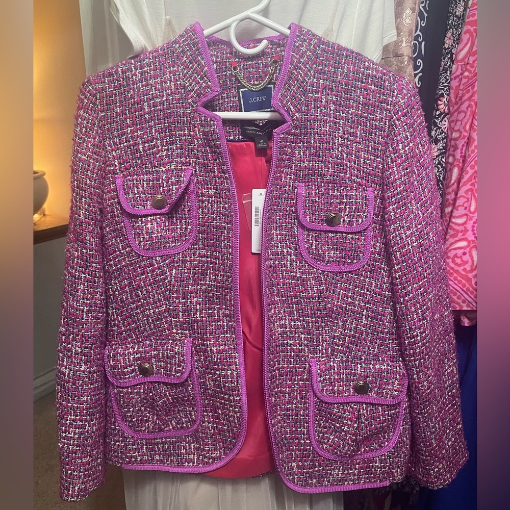 Stunning J Crew pink tweed blazer